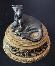Berebi Panther Cat Trinket Ring Box edição limitada ouro e preto com strass comprar usado  Enviando para Brazil