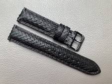 Pulseira de relógio pele de cobra genuína 10...18 19 20 21 22 23 24 26mm preta comprar usado  Enviando para Brazil