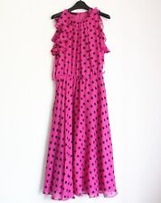 Usado, Novo Vestido de Chiffon de Seda Estampado AUTÊNTICO Carolina Herrera com Babados, Tamanho P comprar usado  Enviando para Brazil