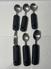 Lote de 6 piezas de utensilios/cuchillos y cucharas adaptables con empuñaduras grandes segunda mano  Embacar hacia Mexico