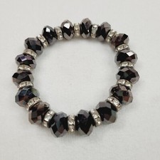 Pulseira elástica preta metálica AB cristal frisado joias da moda festa brilhante comprar usado  Enviando para Brazil