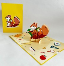 3D Pop-Up Karte: Einschulungs Eichhörchen (mit Briefumschlag und Notizzettel) comprar usado  Enviando para Brazil