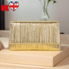 Bolsa de noite feminina aba metálica PU bolsa de mão envelope brilhante (ouro) comprar usado  Enviando para Brazil