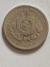 Moeda brasileira rara e antiga 100 Réis - Imperador Pedro II - 1871 - Cupro-Nicke, usado comprar usado  Brasil 