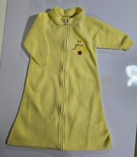 Antigo Saco de Dormir de Lã Infantil Bebê Amarelo Bordado Pato Brinquedo Zíper Frontal LEIA, usado comprar usado  Enviando para Brazil