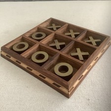 Inlays artesanais de madeira e latão tic tac toe de 3 tipos de madeira artesão indiano comprar usado  Enviando para Brazil