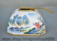 2 "Chine cuivre cloisonné dynastie montagne arbre homme pot bol image comprar usado  Enviando para Brazil