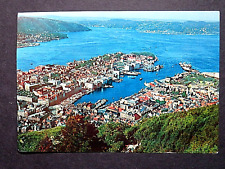 Postal BERGEN NORWAY VISTA AÉREA ~ De colección 1958 ABBOTT SUDAFED PUBLICIDAD DE DROGAS segunda mano  Embacar hacia Argentina