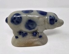 Vintage Beaumont Brothers Pottery BBP Blue Pig Salt Glaze Figure 1996 for sale  Lovettsville