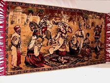 Tapete feminino dançarino BÉLGICA tapeçaria franja vintage arte na parede pendurado SUPERB comprar usado  Enviando para Brazil