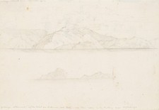 O. WAGNER (1803-1861), Küstenstreifen mit Bergen, Bleistift Romantik Landschaft, usado comprar usado  Enviando para Brazil