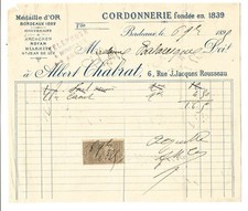 Bordeaux 1898 facture d'occasion Bordeaux 1898 facture d'occasion  Villenave-d'Ornon