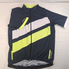 Usado, Camisa Decathlon ciclismo bicicleta zíper manga curta BTWIN zíper P pequena azul marinho amarelo comprar usado  Enviando para Brazil