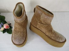 Botas curtas plataforma camurça falsa marrom Madden Girl Ease HR marrom com strass 9,5 novas com etiquetas comprar usado  Enviando para Brazil