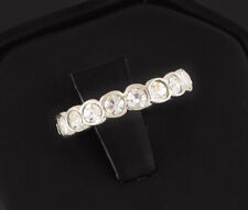 Aliança de ouro branco e pedras zircônio para casamento, aniversário, noivado comprar usado  Enviando para Brazil