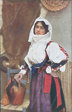 Ct398 cartolina costume usato  Tramonti