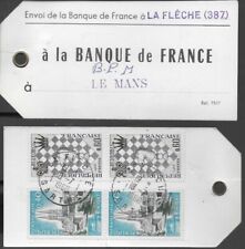 étiquette banque timbres d'occasion  Prissé