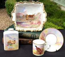 Worcester handpainted highland for sale  BRIDGNORTH