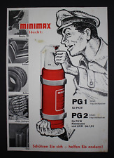 Antike Werbung Minimax Feuerlöscher 50ger 60ger Jahre Feuerwehr Reklame comprar usado  Enviando para Brazil