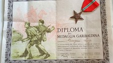 Diploma emedaglia garibaldina usato  Pray