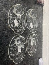 Conjunto de 4 pratos de lanche de vidro vintage Federal Glass Homestead com xícaras comprar usado  Enviando para Brazil