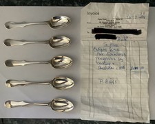 Five silver teaspoons for sale  WATFORD