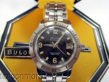 RELÓGIO MASCULINO VINTAGE BULOVA SNORKEL MERGULHADORES DATA CORDA AUTOMÁTICA 666 pés mostrador preto comprar usado  Enviando para Brazil