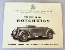 Folheto de vendas de carros HOTCHKISS 10HP 1939 2 lugares sedã conversível, usado comprar usado  Enviando para Brazil