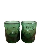 Blenko Vintage Arte Covinhas Pequeno Whisky Copo de Água Verde MMC 60s Conjunto de 2 comprar usado  Enviando para Brazil