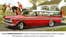 CARTÃO POSTAL ANTIGO AUTOMÁTICO, 1960 RAMBLER AMBASSADOR STATION WAGON, VINTAGE (U708) comprar usado  Enviando para Brazil