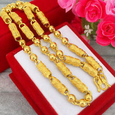 Colar de corrente legal masculino folheado a ouro amarelo 24K 8 mm 24" joias da moda comprar usado  Enviando para Brazil
