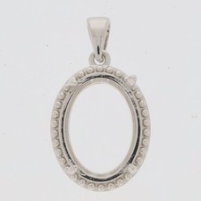 Pingente de prata esterlina semi montagem oval 16X12mm solitário, usado comprar usado  Enviando para Brazil