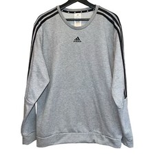 Moletom Adidas masculino L cinza listras pretas logotipo mangas compridas gola redonda reciclado, usado comprar usado  Enviando para Brazil