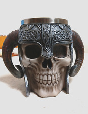  Caneca Viking Warrior Horned Skull Stein xícara cerveja café aço inoxidável Nemesis agora  comprar usado  Enviando para Brazil