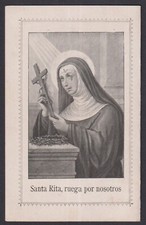 Cartão sagrado antigo de Santa Rita de Casia santino imagem pieuse estampa comprar usado  Enviando para Brazil