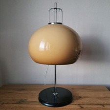 Abajur de mesa vintage década de 1970 Meblo marrom plástico cromado restaurado retrô abajur Guzzini comprar usado  Enviando para Brazil