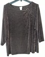 Usado, Blusa Chico’s Travelers ‘cocoa bean’ marrom slinky estilo dolman Tamanho 2 (L) comprar usado  Enviando para Brazil
