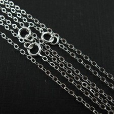  Colar, pulseira, tornozeleira de prata esterlina - Link de cabo plano de 2 mm (todos os tamanhos) comprar usado  Enviando para Brazil