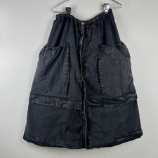 Saia Maxi Free People Eloise Preta Lavada Grande Botão de Carga Frente Pára-quedas , usado comprar usado  Enviando para Brazil