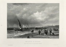 Barcos de pesca holandeses espectadores impressão do século XIX após Callcott c1851 comprar usado  Enviando para Brazil
