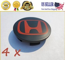 4x HONDA Conjunto de Tampas de Centro de Roda Preto-Vermelho 69MM - - Satisfação Garantida comprar usado  Enviando para Brazil
