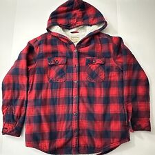 Boston Traders Jacket Hood Fleece Check Red 100% Cotton size Medeium for sale  San Mateo