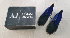 Armani Jeans Blu Suede Lace Up Dress Shoes Size EU 46 Newoldstock In Box comprar usado  Enviando para Brazil