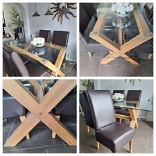 Glass wood dinning for sale  SOUTHAMPTON
