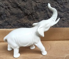 Vintage oryginalna figurka Lippelsdorf SŁOŃ biała porcelai super kształt podpisana na sprzedaż  PL