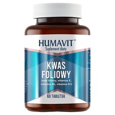 Humavit Kwas foliowy + witaminy B6 B12 E 60 tabletek, używany na sprzedaż  PL