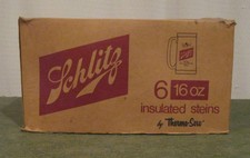 VINTAGE Schlitz 6 16 oz. INSULATED STEINS THERMO-SERV comprar usado  Enviando para Brazil