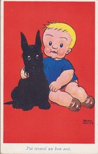 Vintage Scottish Terrier Boy. PC Brain White Old Dog. Cpa.  1952 comprar usado  Enviando para Brazil