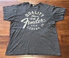 Usado, Camiseta masculina cinza guitarra Fender grande desde 1946 logotipo gráfico Corona Califórnia comprar usado  Enviando para Brazil
