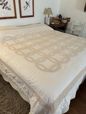 Colcha queen size acolchoada à mão feita à mão 101x85 enfeite de crochê comprar usado  Enviando para Brazil